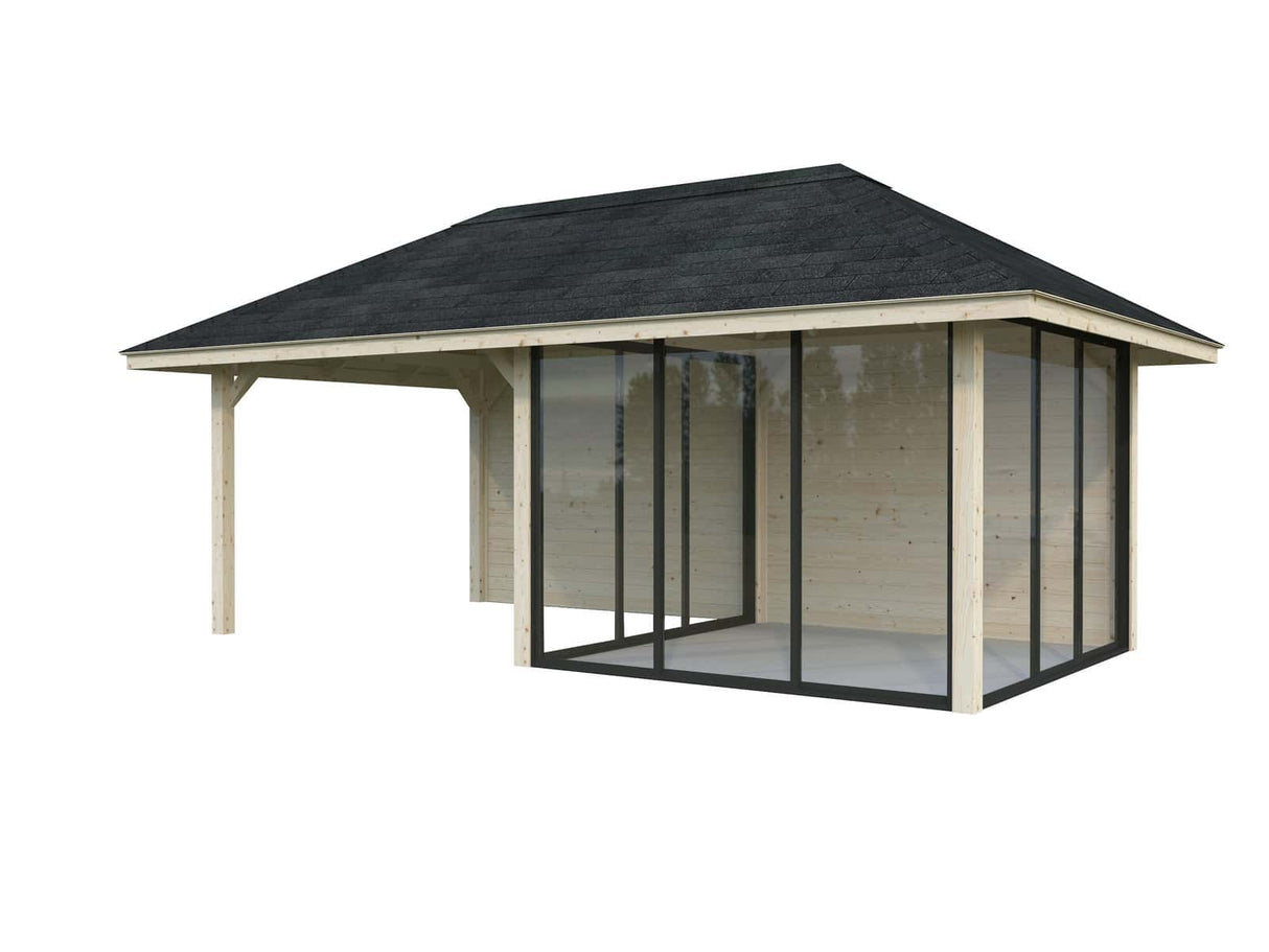 Bianca 16.6m2 Set 206/506 (5.88x3m) Kolme lükandukse ja varikatusega paviljon