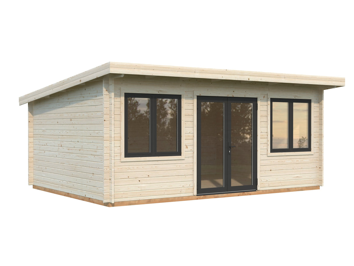Lisandra 19,4 m² (5,5x4 m | 44 mm) Aiamaja alumiiniumuste ja -akendega