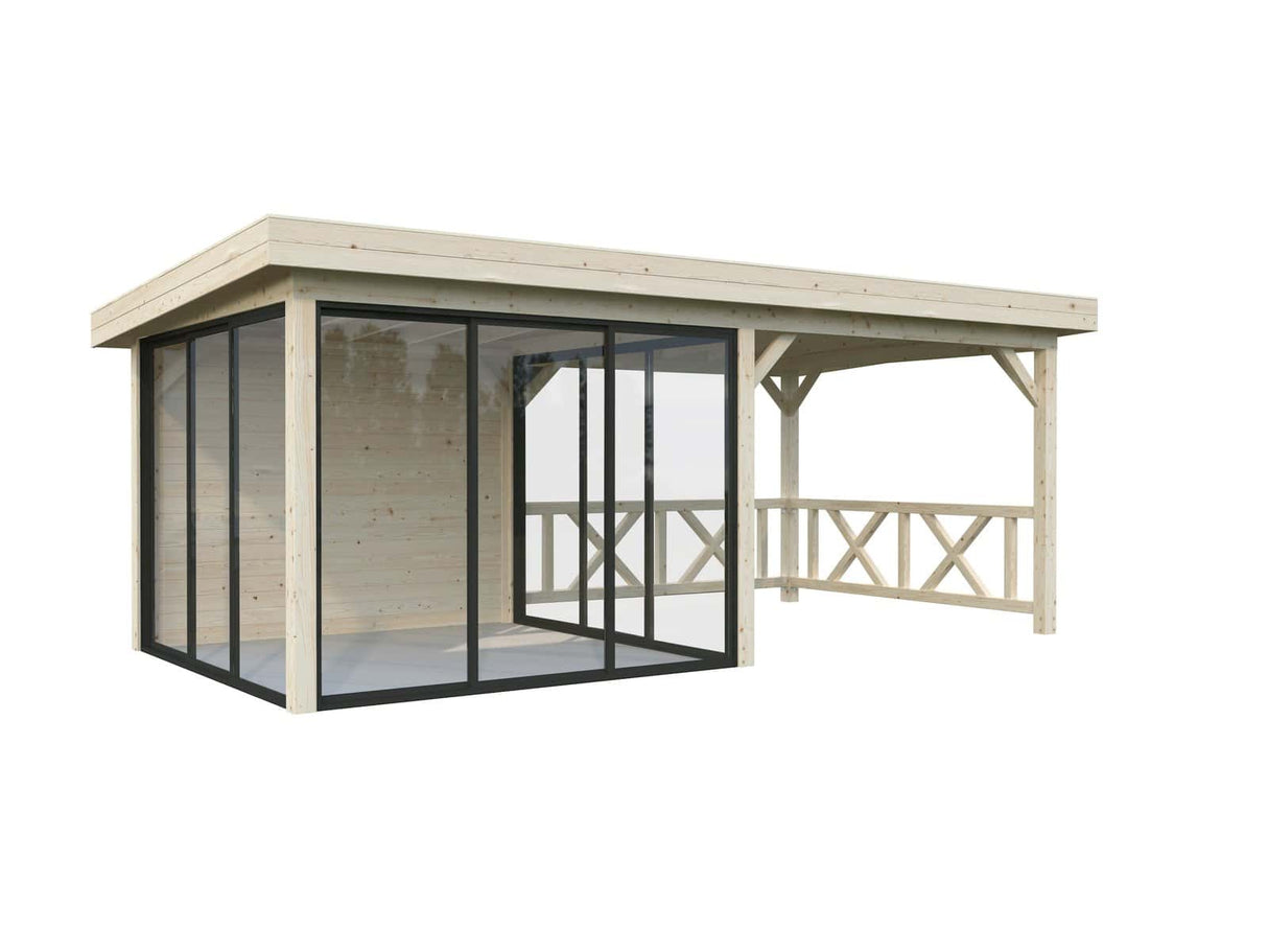 Lenna 16.6m2 Set 404/704 (5.88x3m) Kolme lükanduksega paviljon