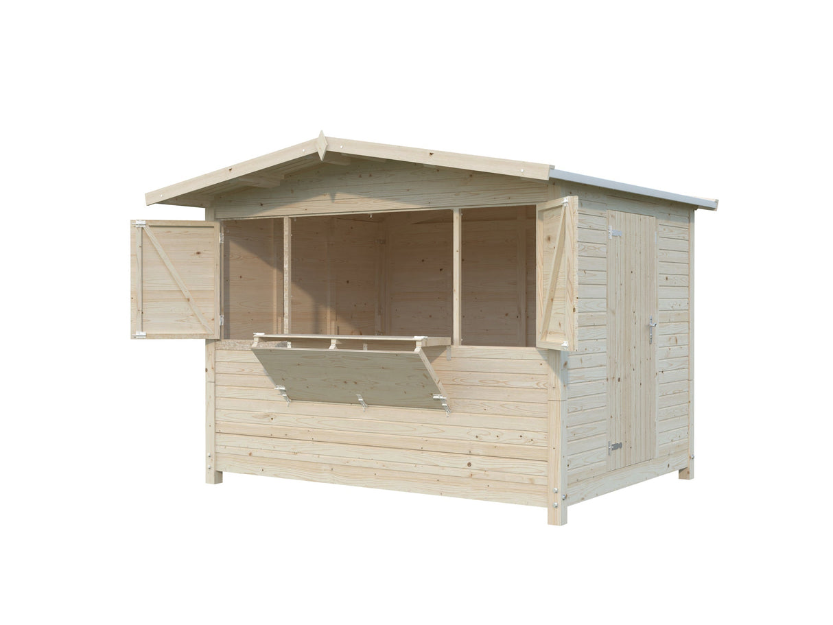 Marian 6.2m2 (2.98x2.28m | 16mm) Valmis seinaelementidest kokkuvolditav kiosk