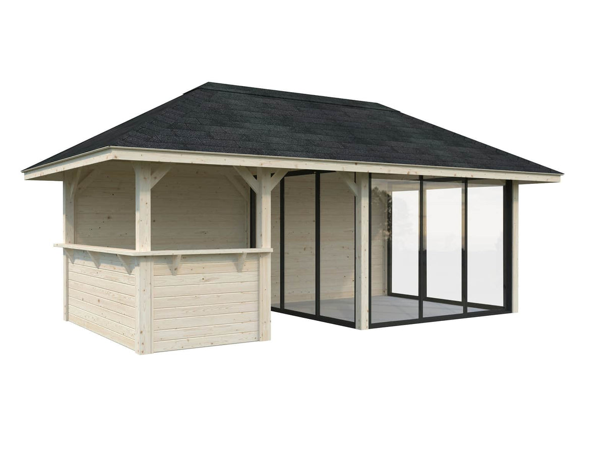 Bianca 16.6m2 Set 208/508 (5.88x3m) Kolme lükanduksega paviljon väliköögi osaga