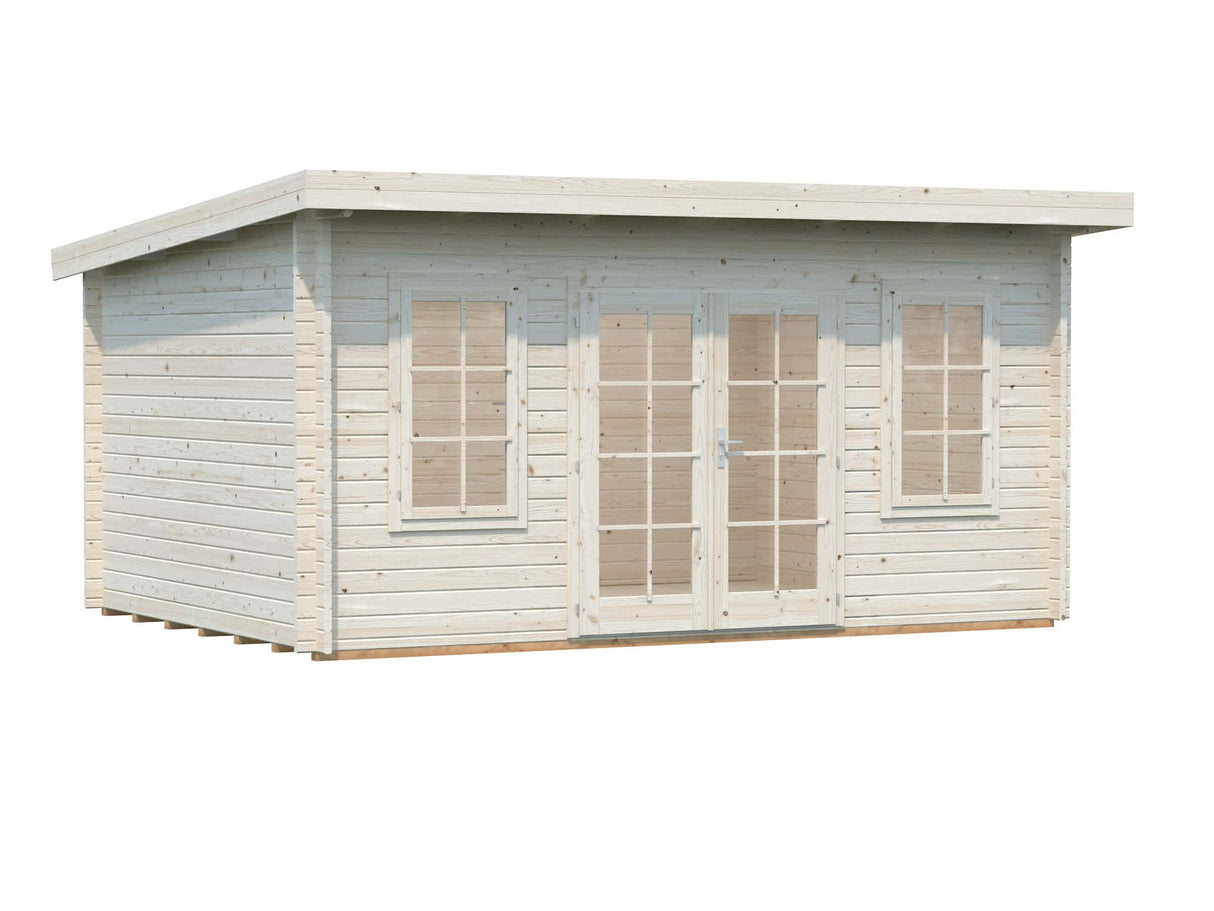 Lisa 14.2m2 (4.5x3.3m | 44mm) Lamekatusega freespruss-aiamaja (uuendatud aastal 2024)
