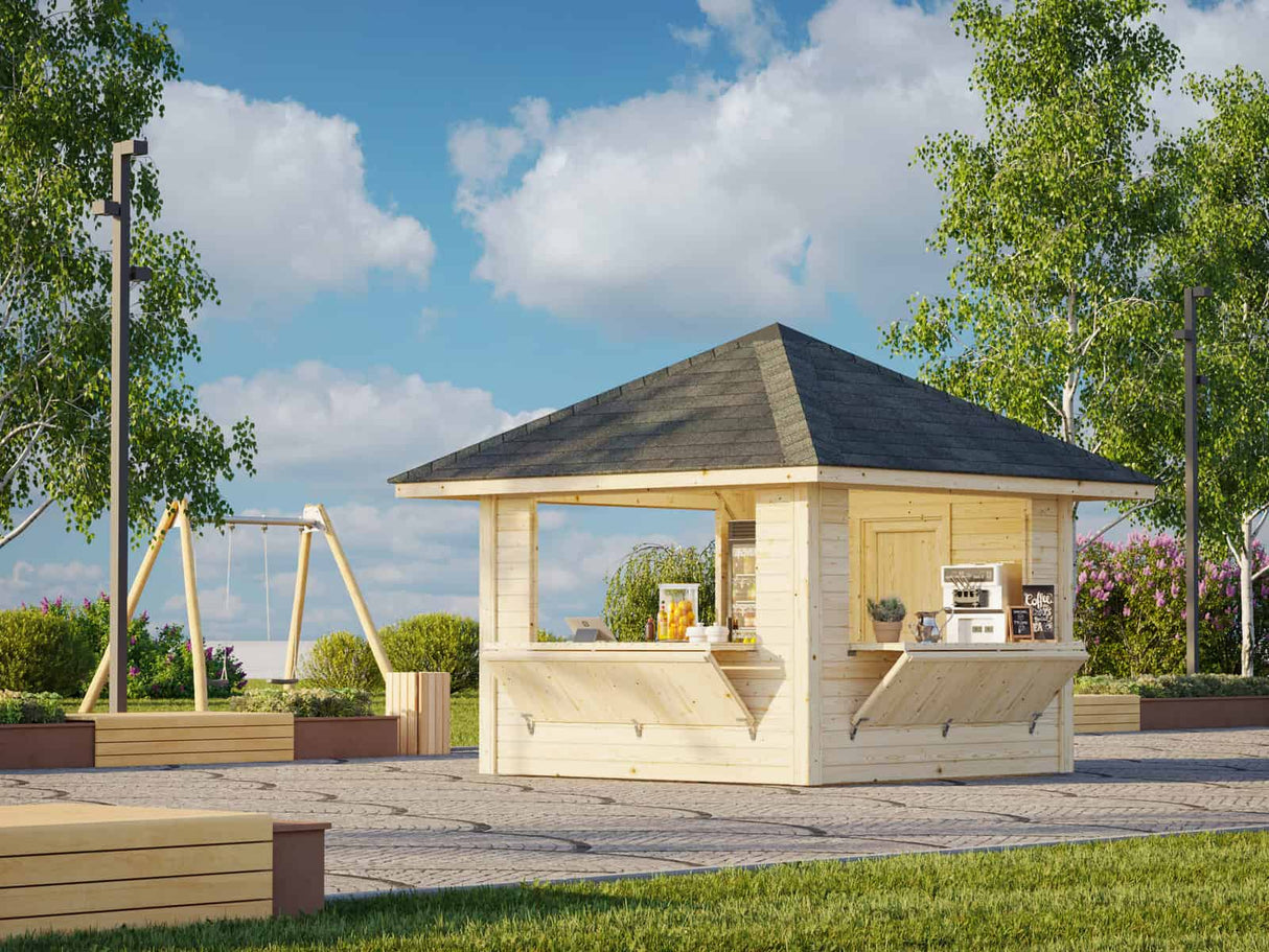 Bianca 8.3m2 Set 106 (3x3m) Kolme lukustatava luugiga kiosk