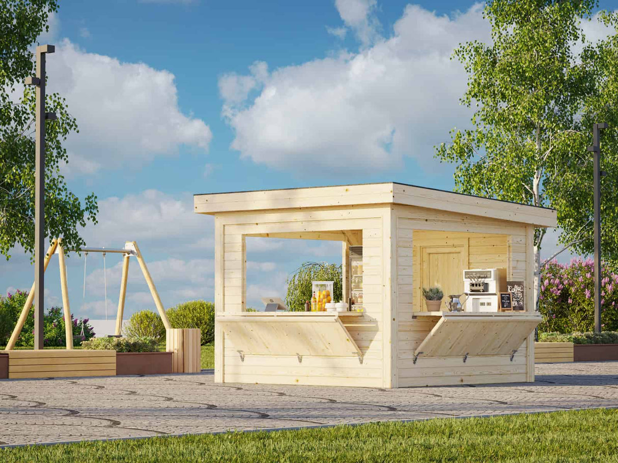 Lenna 8.3m2 Set 306 (3x3m) Lamekatusega kolme luugiga kiosk