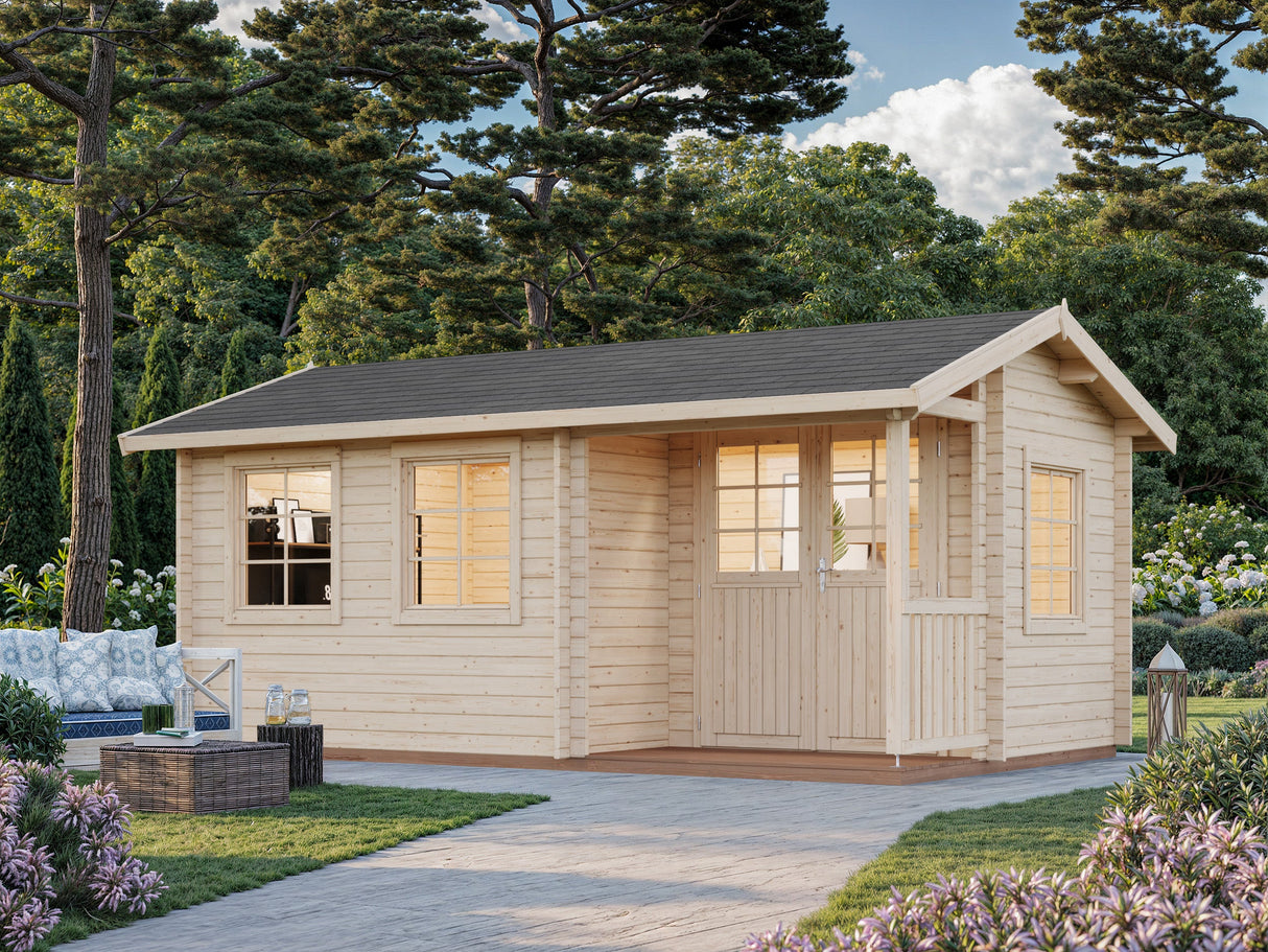 Susanna 12.4m2 (5.1x3m | 44mm) Traditsiooniline freespruss-aiamaja