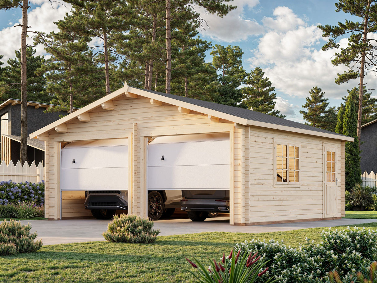 Roger 28.4m2 (5.75x5.1m | 44mm) Sektsioonustega kahekohaline freespruss-garaaž