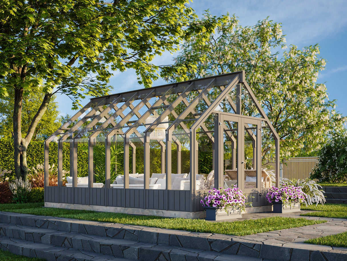 Emilia 13,8 m² (3x4,8 m | 18 mm) Kasvuhoone – tehases värvitud