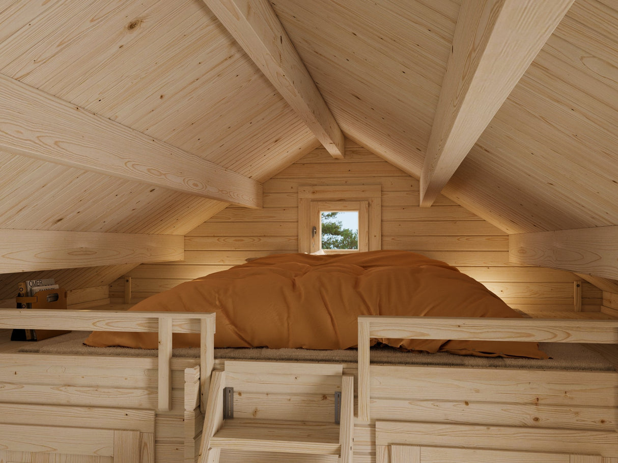 Sandra 29.9m2 (5.85x3.9m | 44mm) Kolmetoaline freespruss-suvila