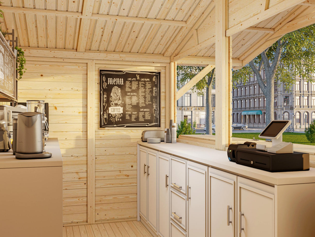 Stella 5m2 (2.73x1.9m | 16mm) Valmis seinaelementidest kiosk