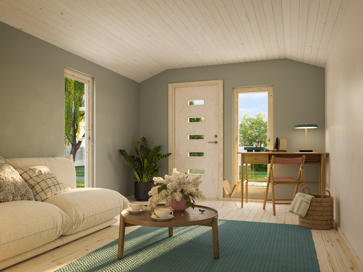 Ly 13.6m2 (3.3x4.52m | 18mm) Valmis seinaelementidest soojustusvalmidusega aiamaja