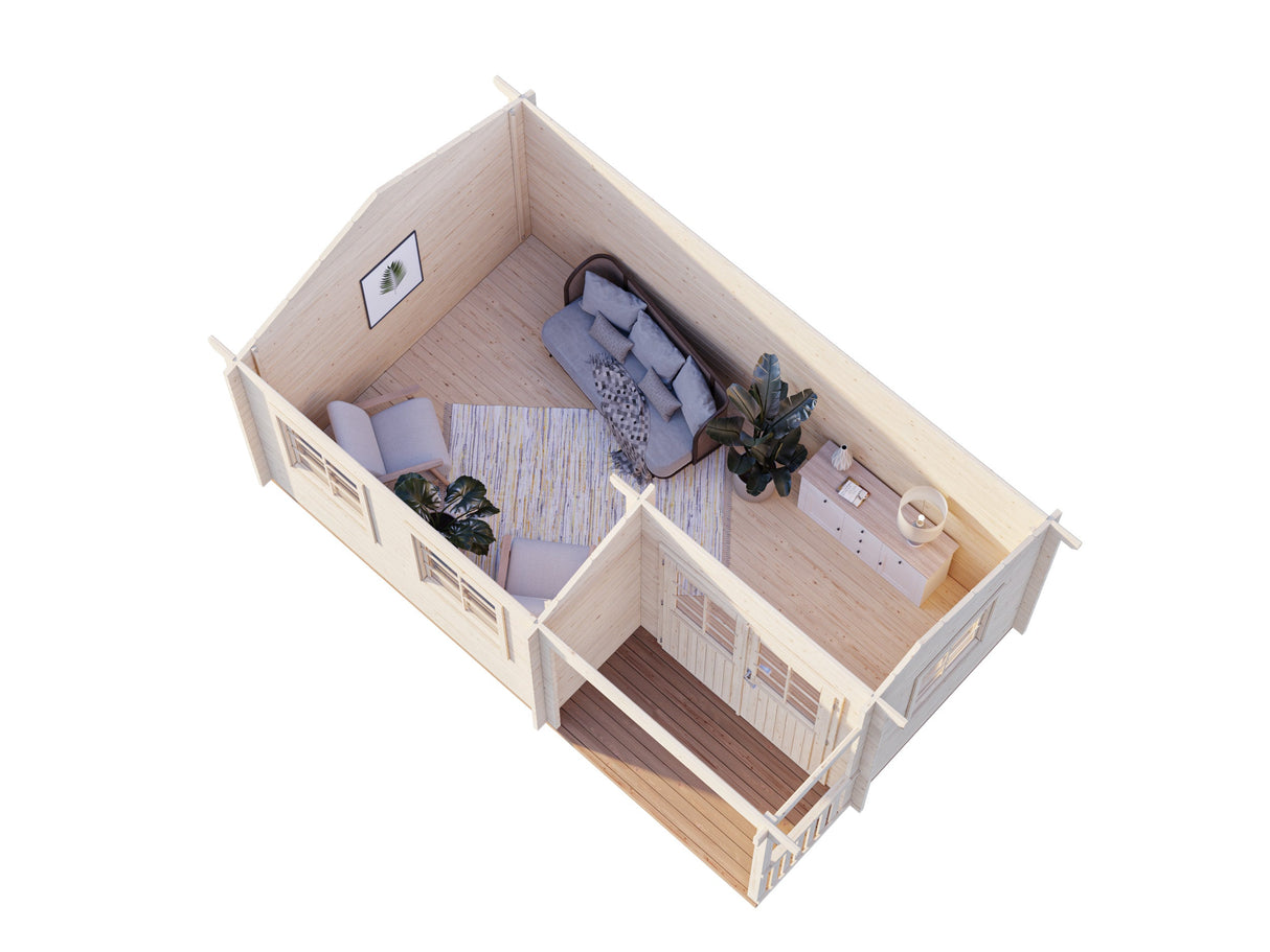 Susanna 12.4m2 (5.1x3m | 44mm) Traditsiooniline freespruss-aiamaja