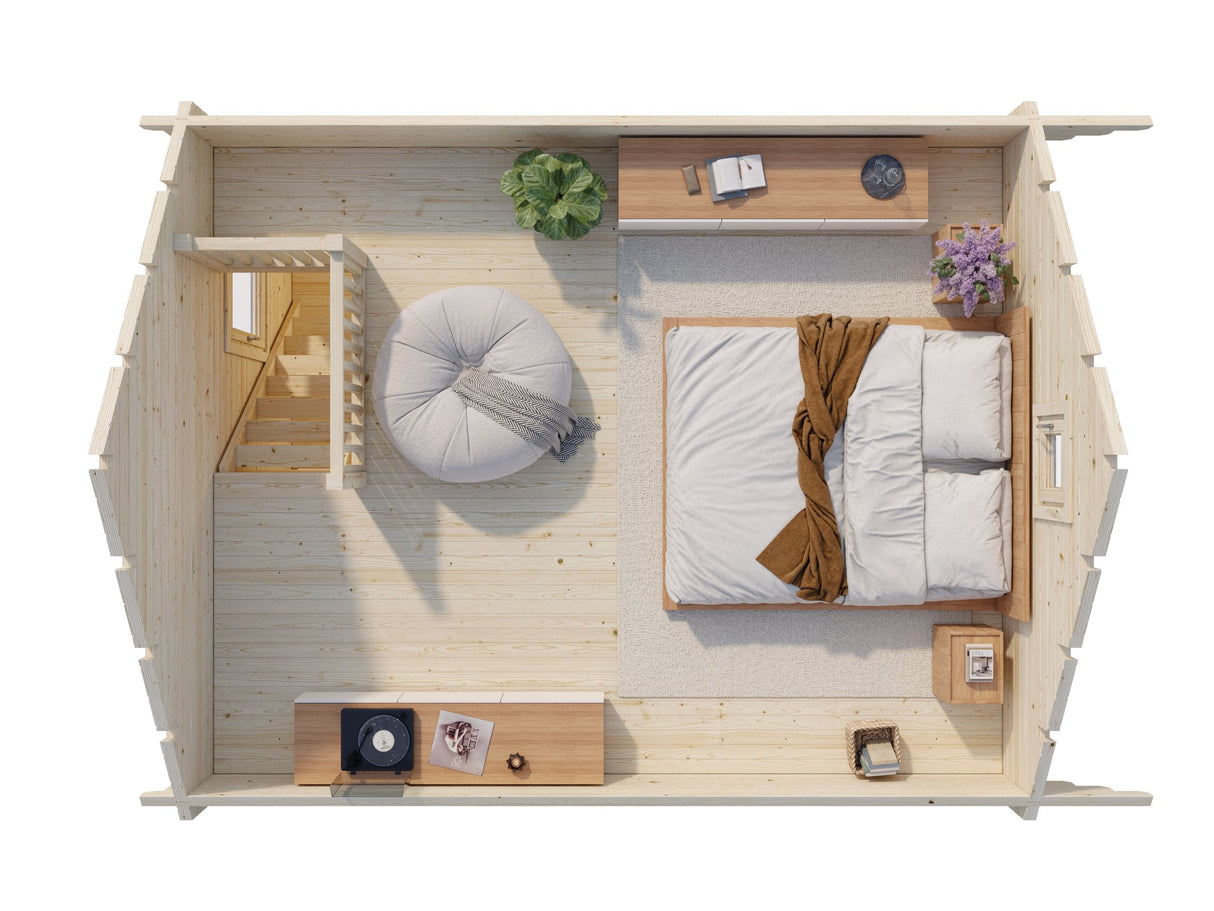 Kendra 18.4m2 (3.99x4.99m | 70mm) Pööninguga freesprussmaja