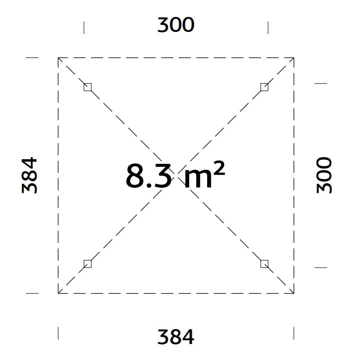 Bianca 8.3m2 (3x3m) Püramiidkatusega paviljon