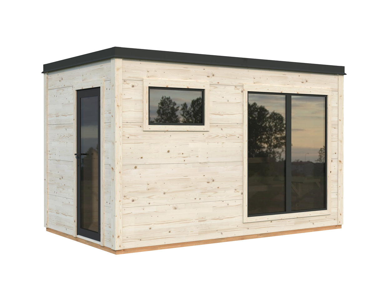 Grace saun 8.2m2 (3.9x2.3m | 56mm) Liimpuitelementidest seinaga saun