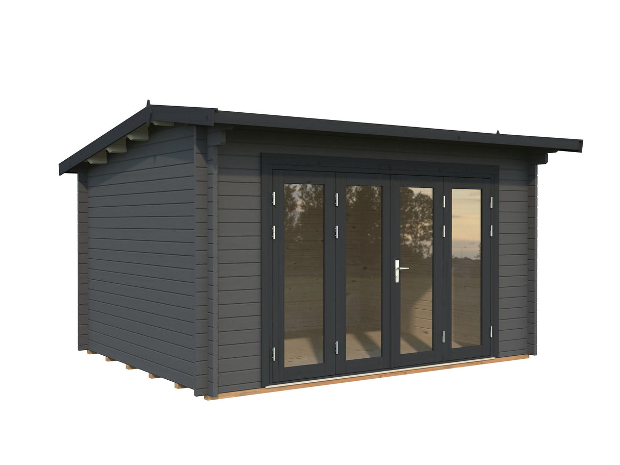 Ines 11.1m2 (3.9x3m | 44mm) Freespruss-aiamaja voldikustega