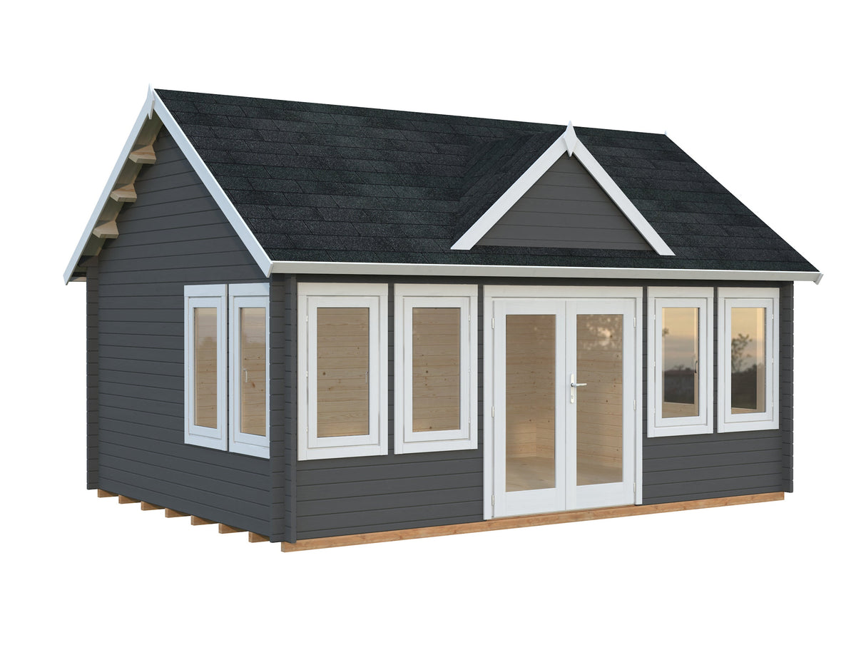 Claudia 19.4m2 (5.5x4m | 44mm) Kellakastiga freespruss-aiamaja