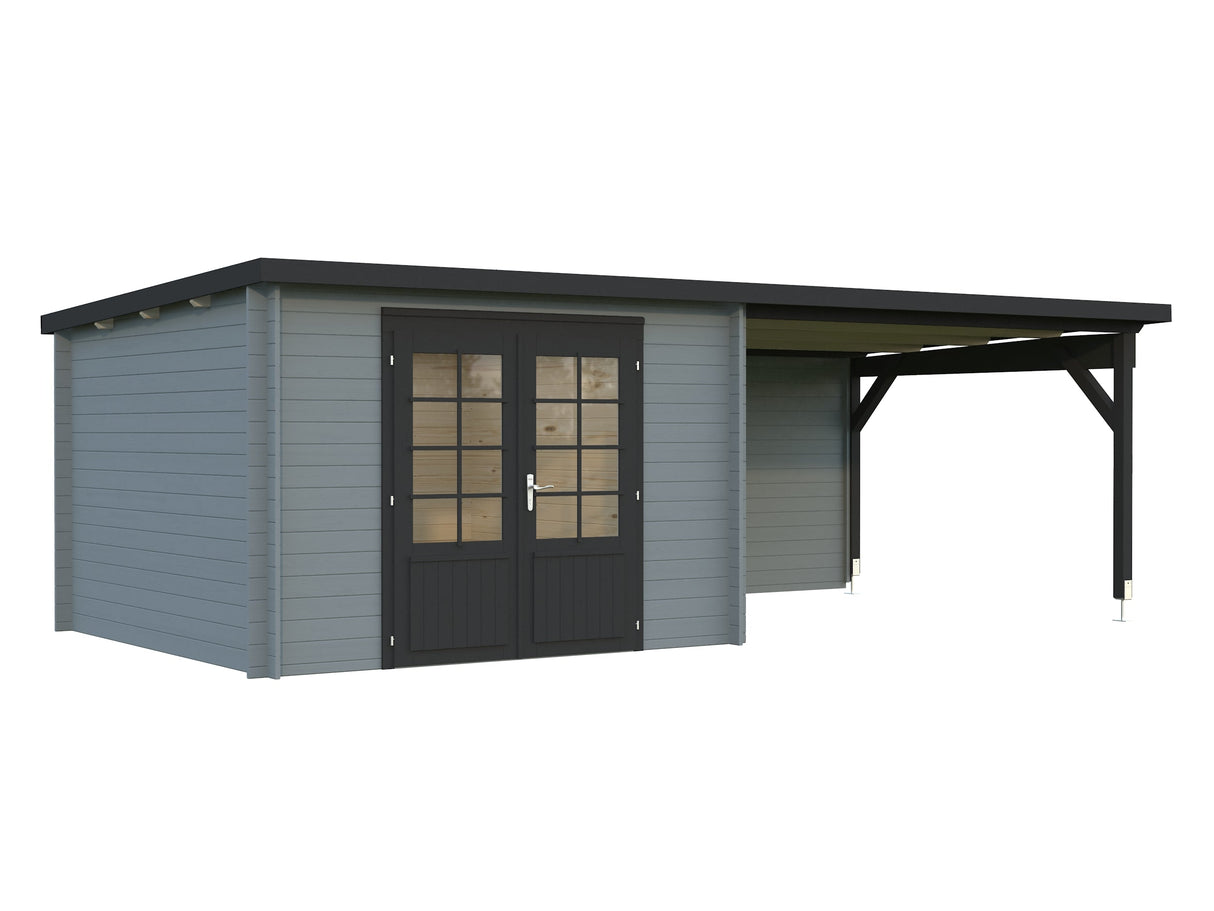 Ella 8.7+10m2 (6.5x3m | 28mm) Varikatusega aiakuur