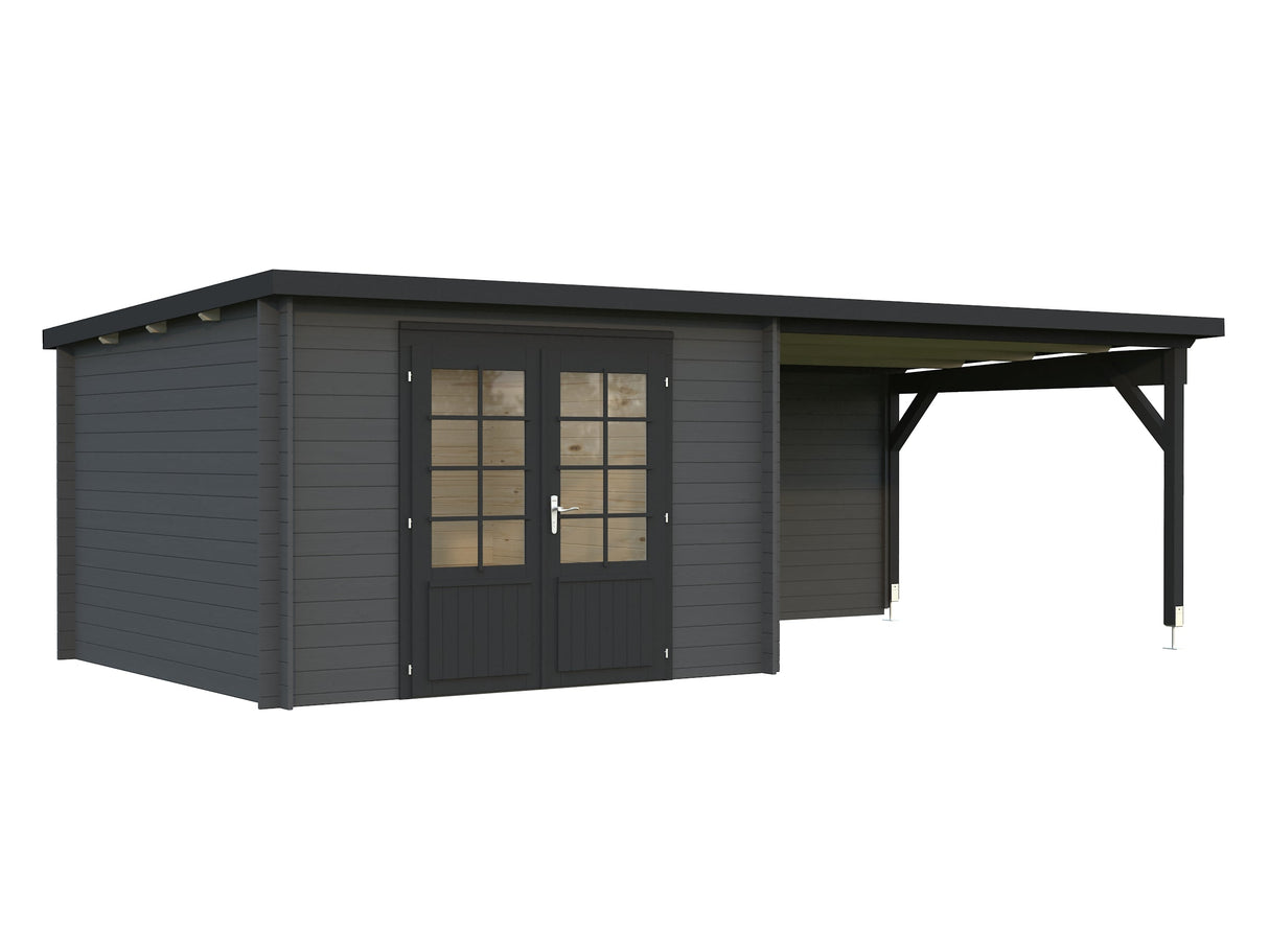 Ella 8.7+10m2 (6.5x3m | 28mm) Varikatusega aiakuur
