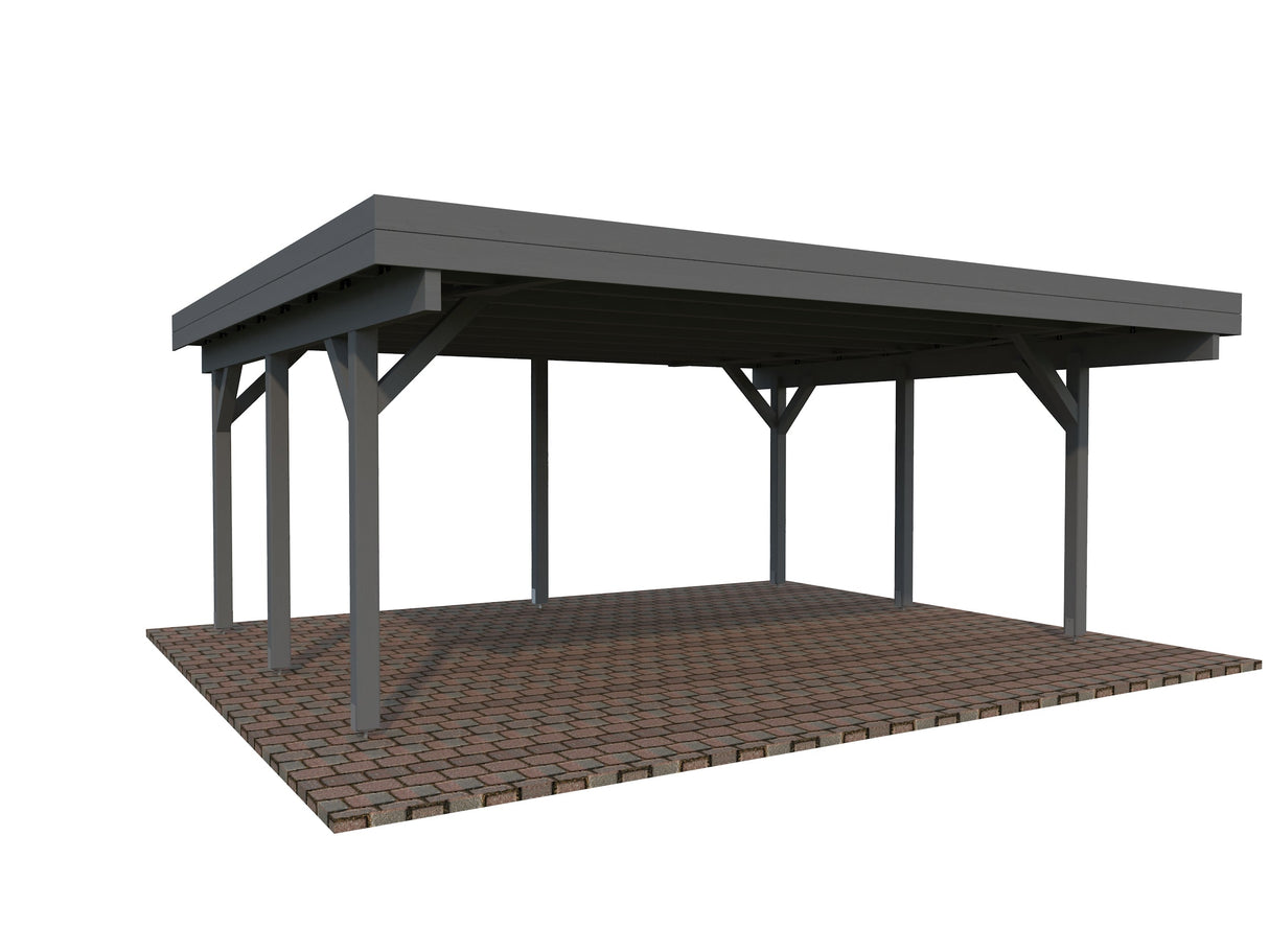 Karl 20.6m2 (5.55x3.72m) Lamekatusega kahekohaline autovarjualune
