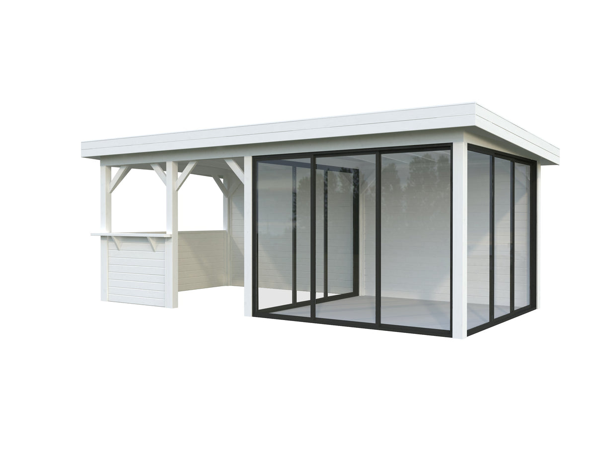 Lenna 16.6 Set 408/708 (5.88x3m) Kolme lükandukse ja väliköögiga paviljon