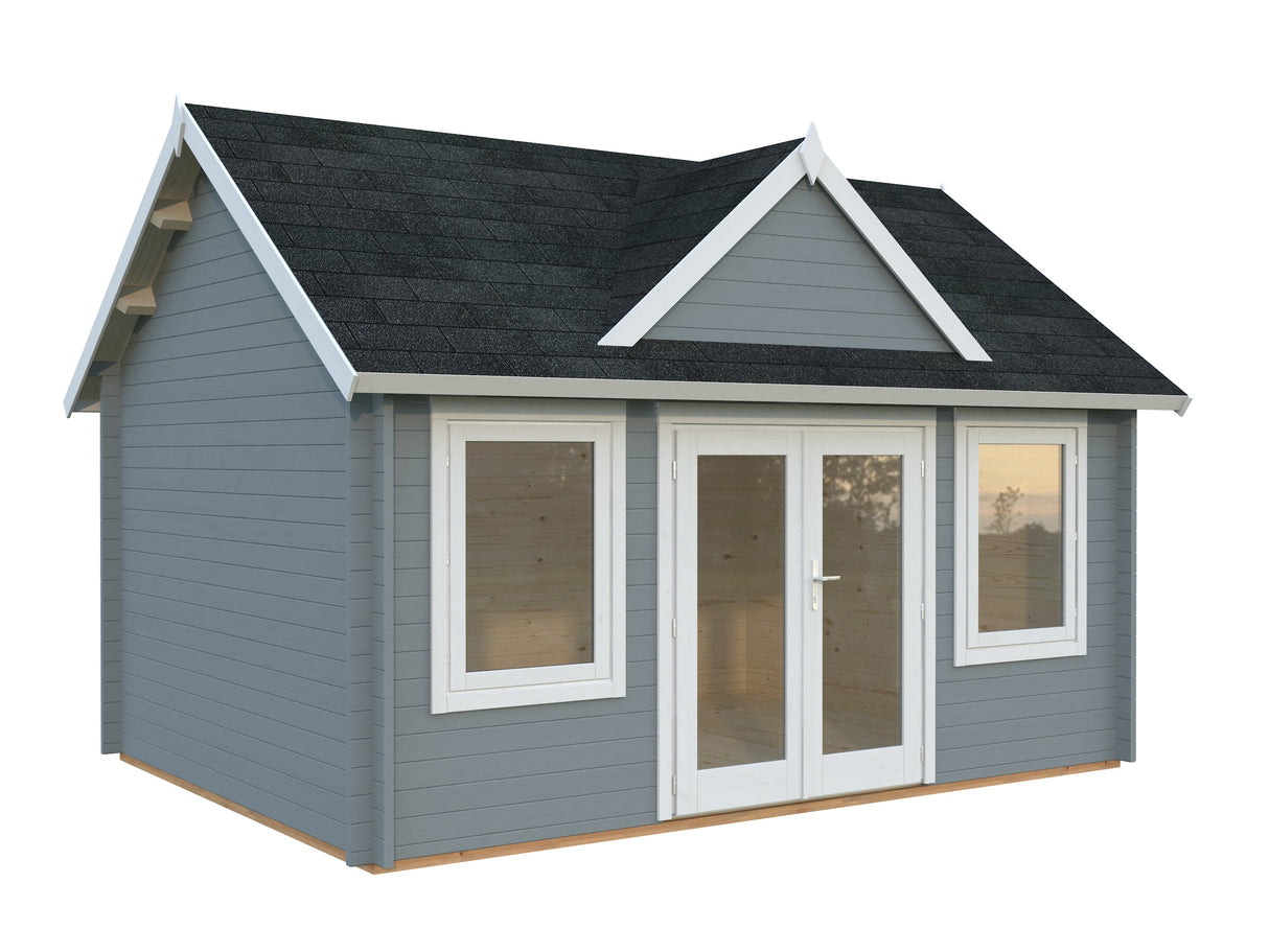 Claudia 14.2m2 (4.5x3.3m | 44mm) Kellakastiga freespruss-aiamaja