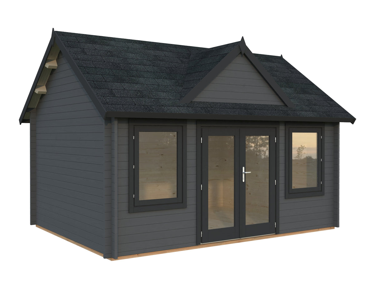 Claudia 14.2m2 (4.5x3.3m | 44mm) Kellakastiga freespruss-aiamaja