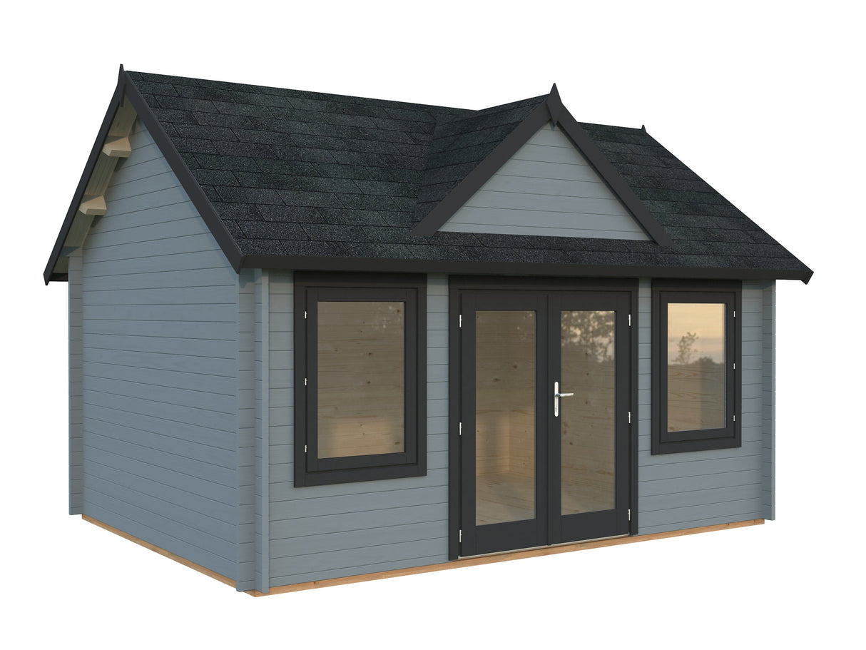 Claudia 14.2m2 (4.5x3.3m | 44mm) Kellakastiga freespruss-aiamaja