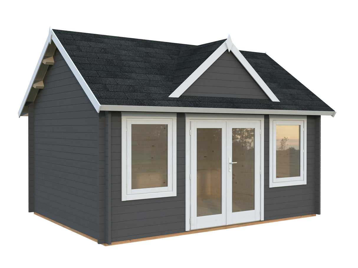 Claudia 14.2m2 (4.5x3.3m | 44mm) Kellakastiga freespruss-aiamaja