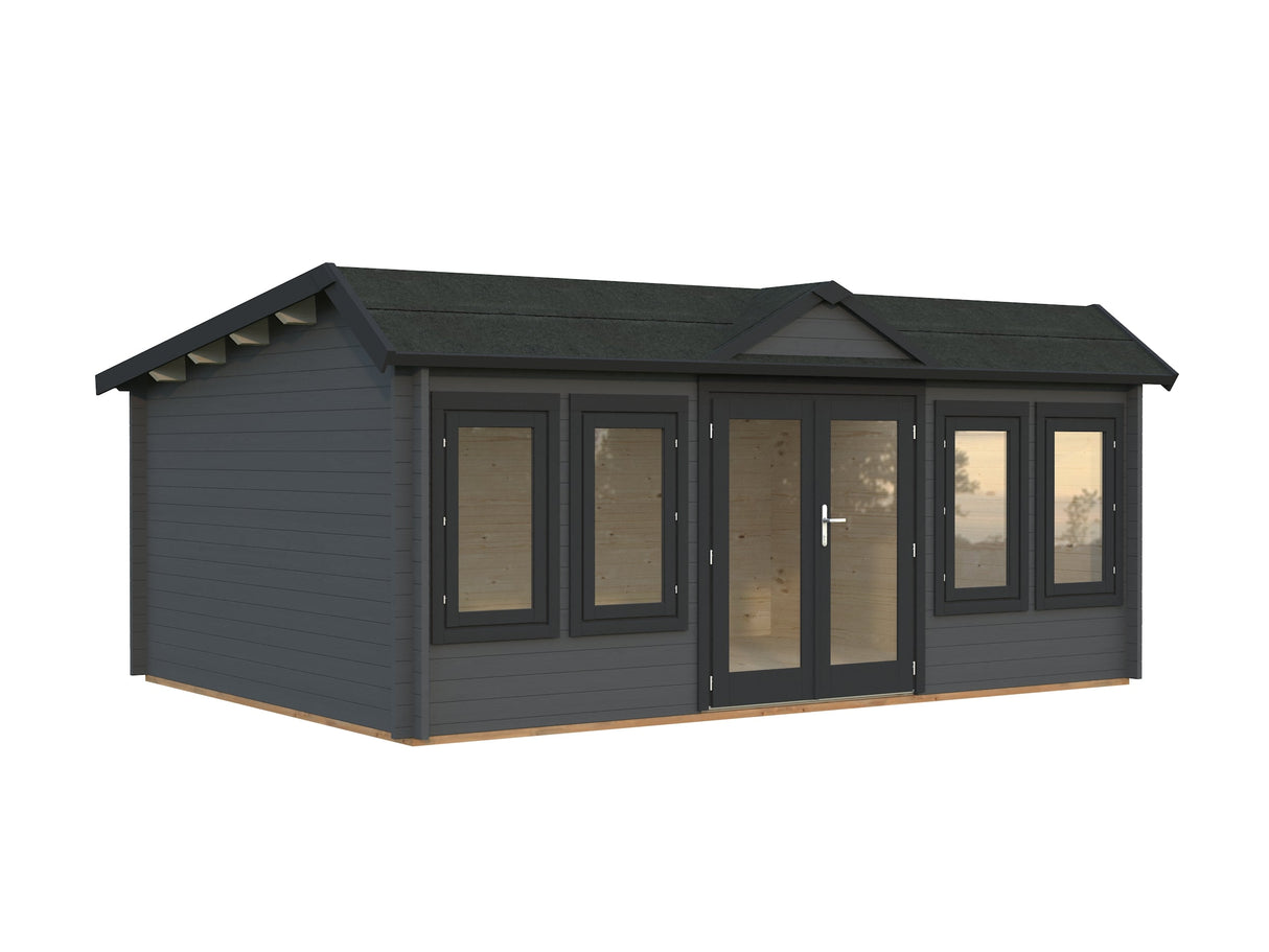Claudia Pent 19.4m2 (5.3x3.8m | 44mm) Kellakastiga suur freespruss-aiamaja alla 2.5 m