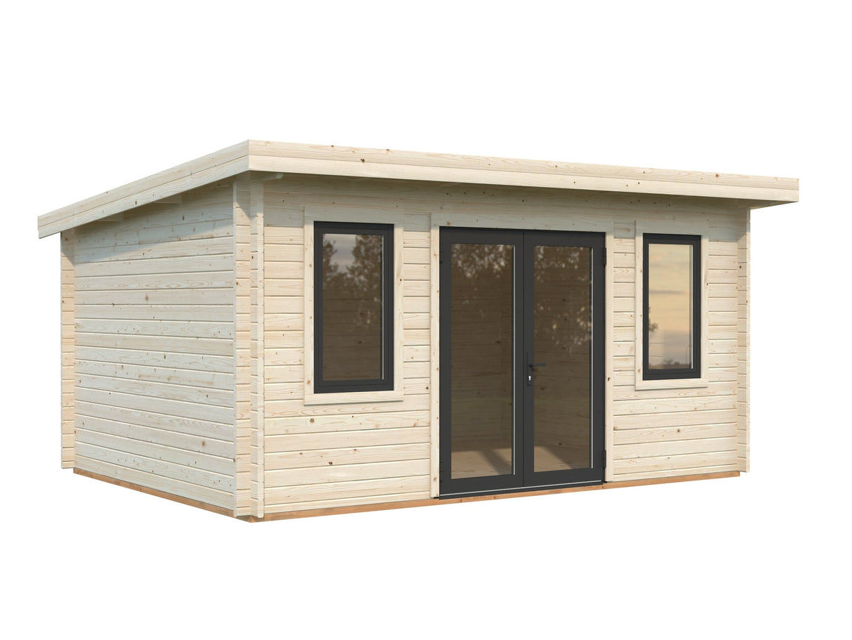 Lisandra 14,2 m² (4,7x3,5 m | 44 mm) Aiamaja alumiiniumuste ja -akendega