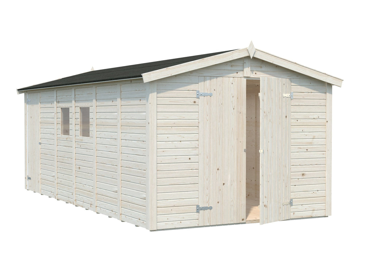 Dan 14.7m2 (2.73x5.5m | 16mm) Valmis seinaelementidest suur kaheruumiline aiakuur