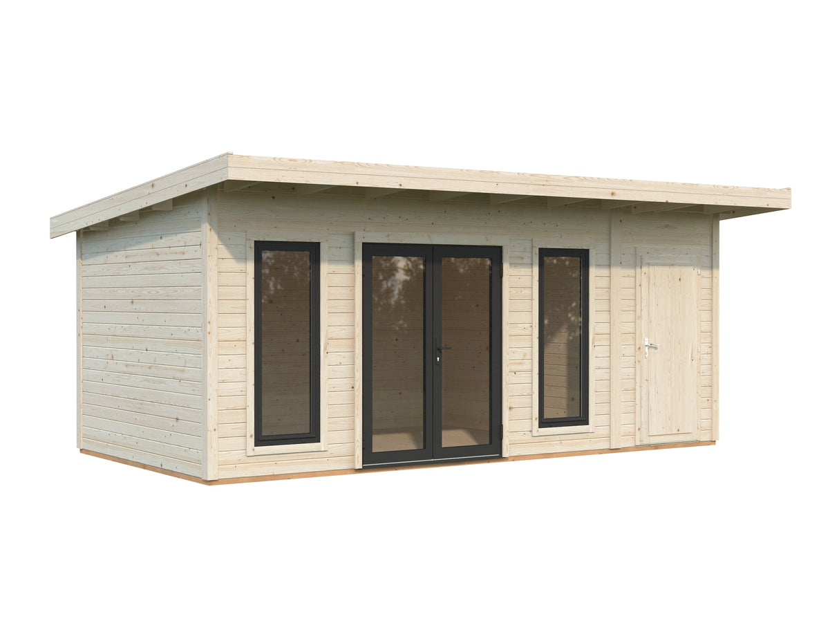 Aurelia 16,7 m² (5,9x3 m | 44 mm) Modernne aiamaja tööriistakuuriga