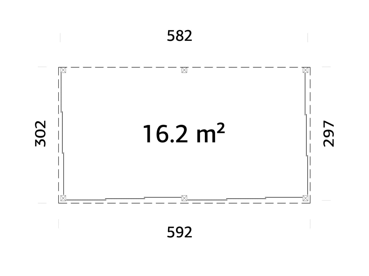 Lumi 16,2 m² (5,8x3 m | 120x120 mm) Modernne seinale kinnituv klaaspaviljon aeda