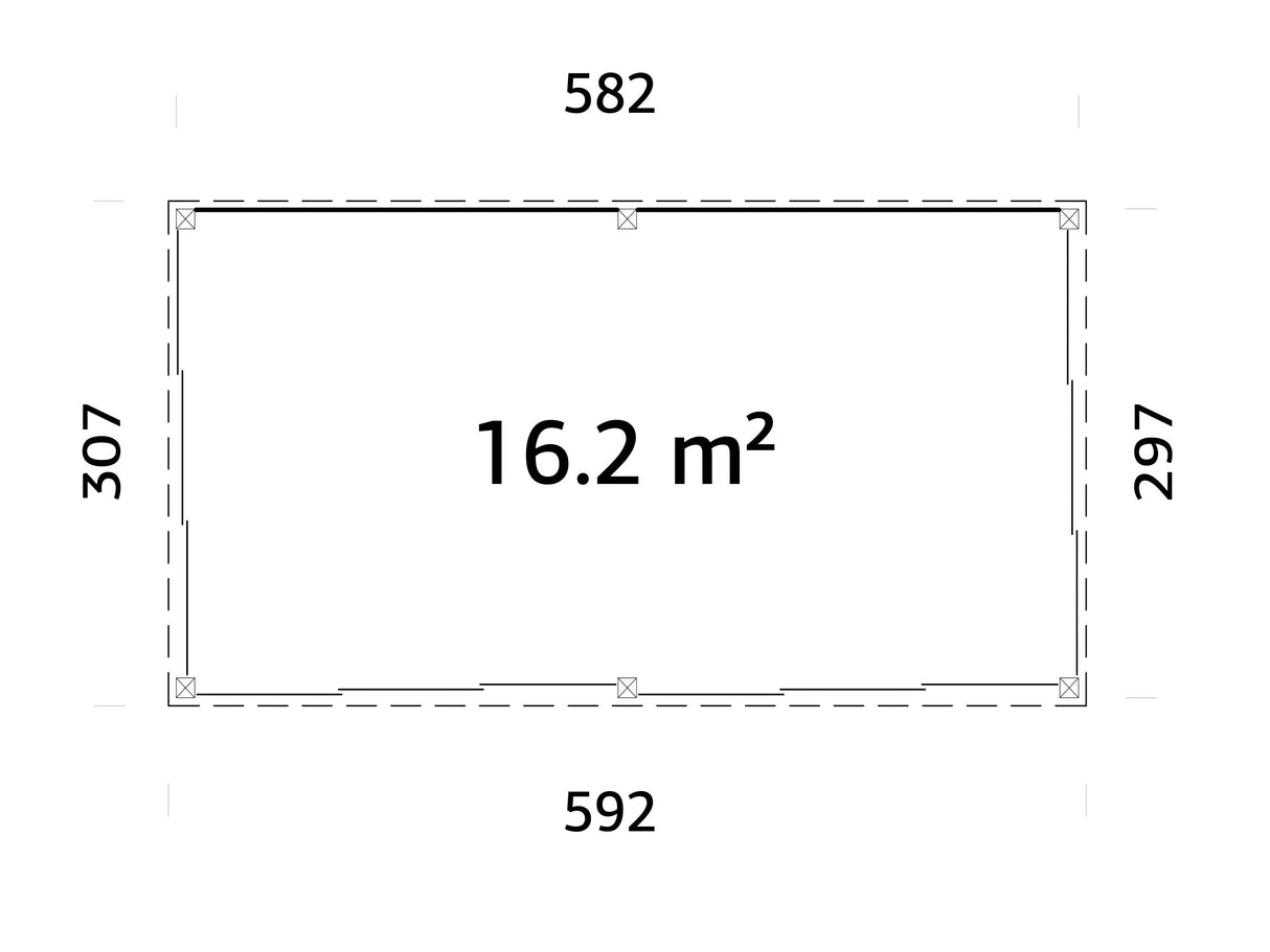 Saga 16,2 m² (5,8x3 m | 120x120 mm) Eraldiseisev modernne klaasaed või suvetuba aeda