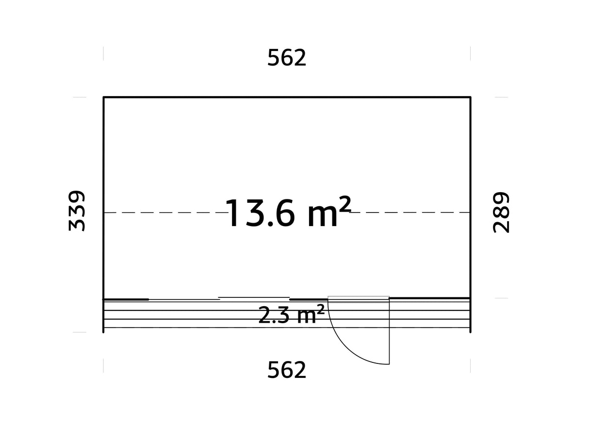 Rebekka 13,6 m² (5,6x3,4 m | 18 mm) Soojustusvalmis põhjamaine minimaja
