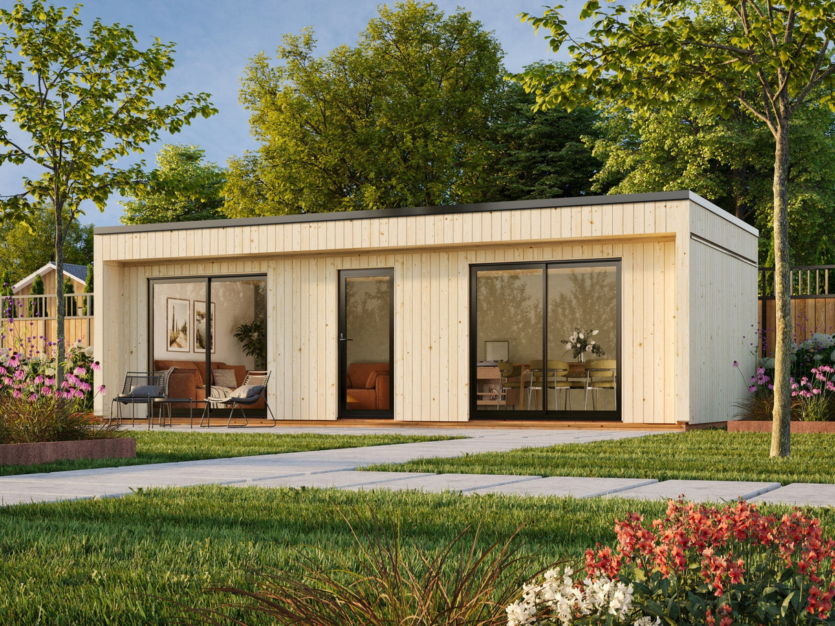 Johanna 31,8 m² (9,x4,5 m | 18 mm) Ruumikas modernne põhjamaine minimaja – soojustusvalmis