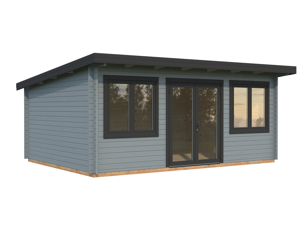 Lisandra 19,4 m² (5,5x4 m | 44 mm) Aiamaja alumiiniumuste ja -akendega