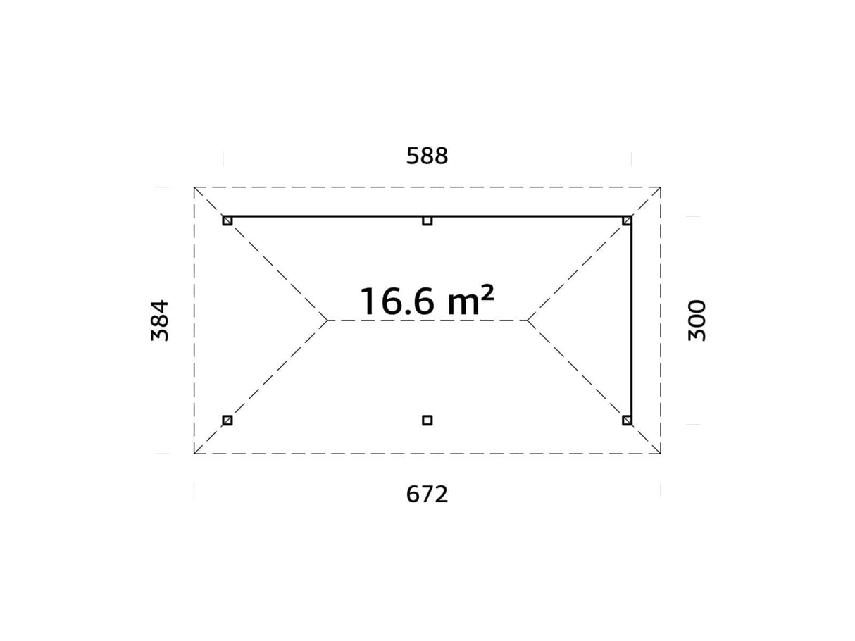 Bianca 16.6m2 Set 109 (5.88x3m) Võreseintega paviljon