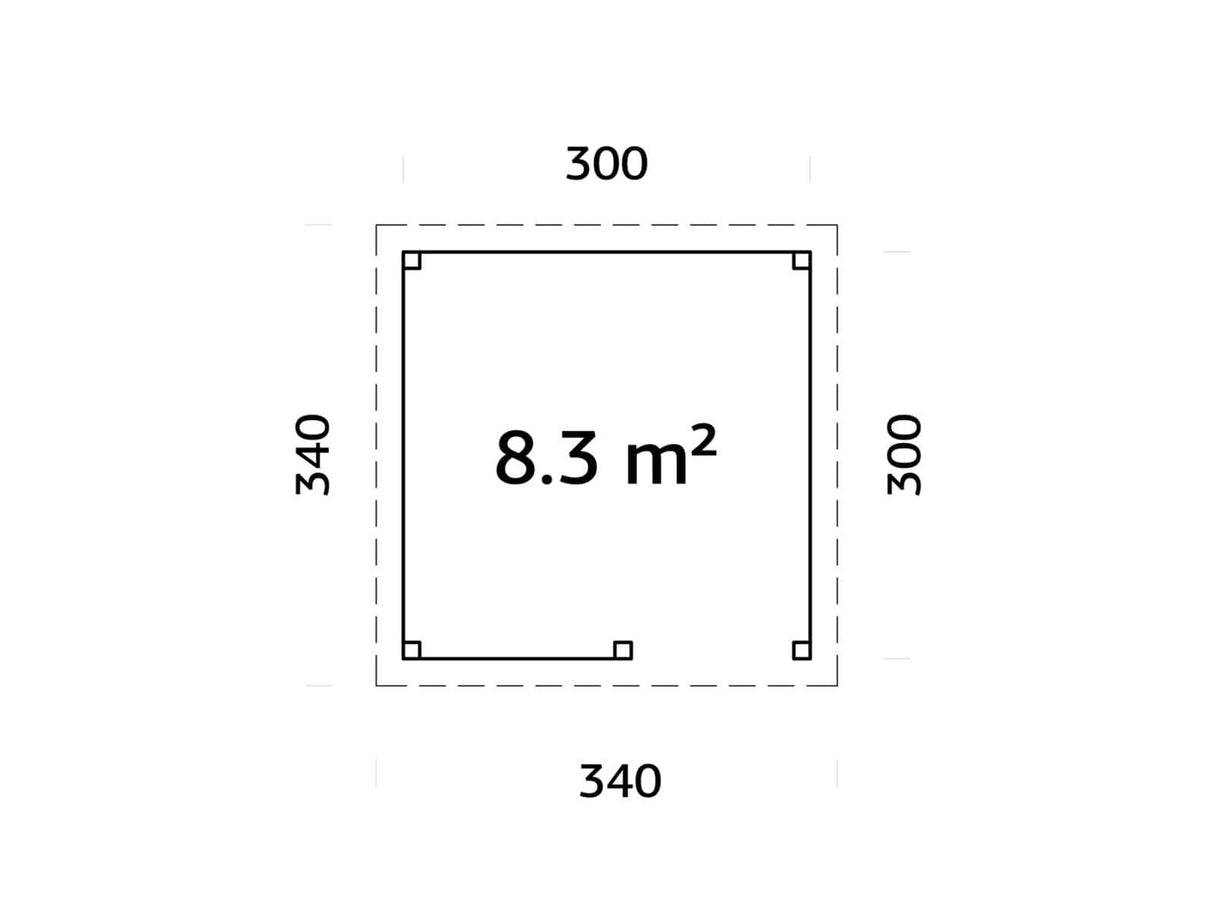 Lenna 8.3m2 Set 303 (3x3m) Lamekatusega ruudukujuline välibaar