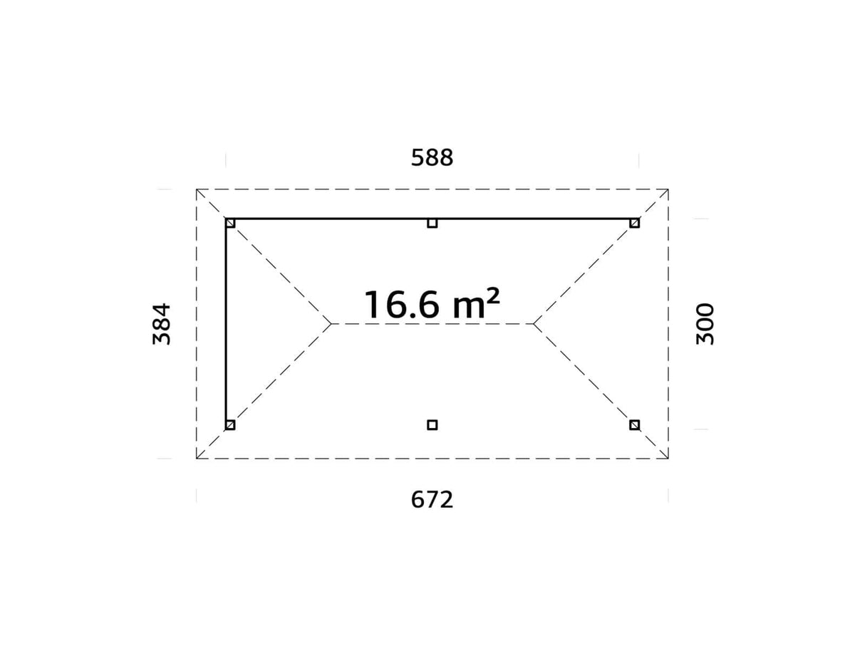 Bianca 16.6m2 Set 109 (5.88x3m) Võreseintega paviljon