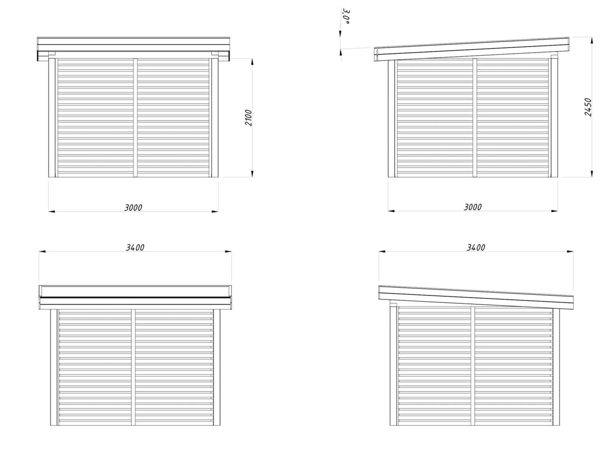 Lenna 8.3m2 Set 302 (3x3m) Lamekatuse ja võreseintega ruudukujuline paviljon