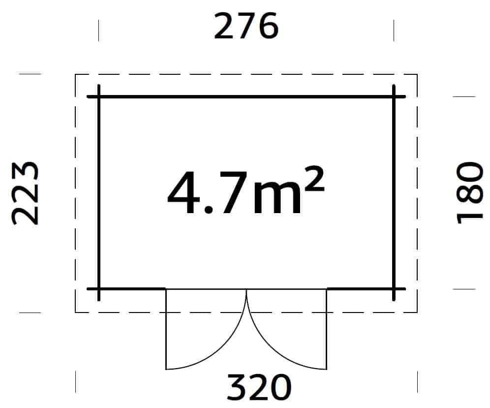 Alice 4.7m2 (2.76x1.8m | 28mm) Väike süvaimmutatud aiakuur
