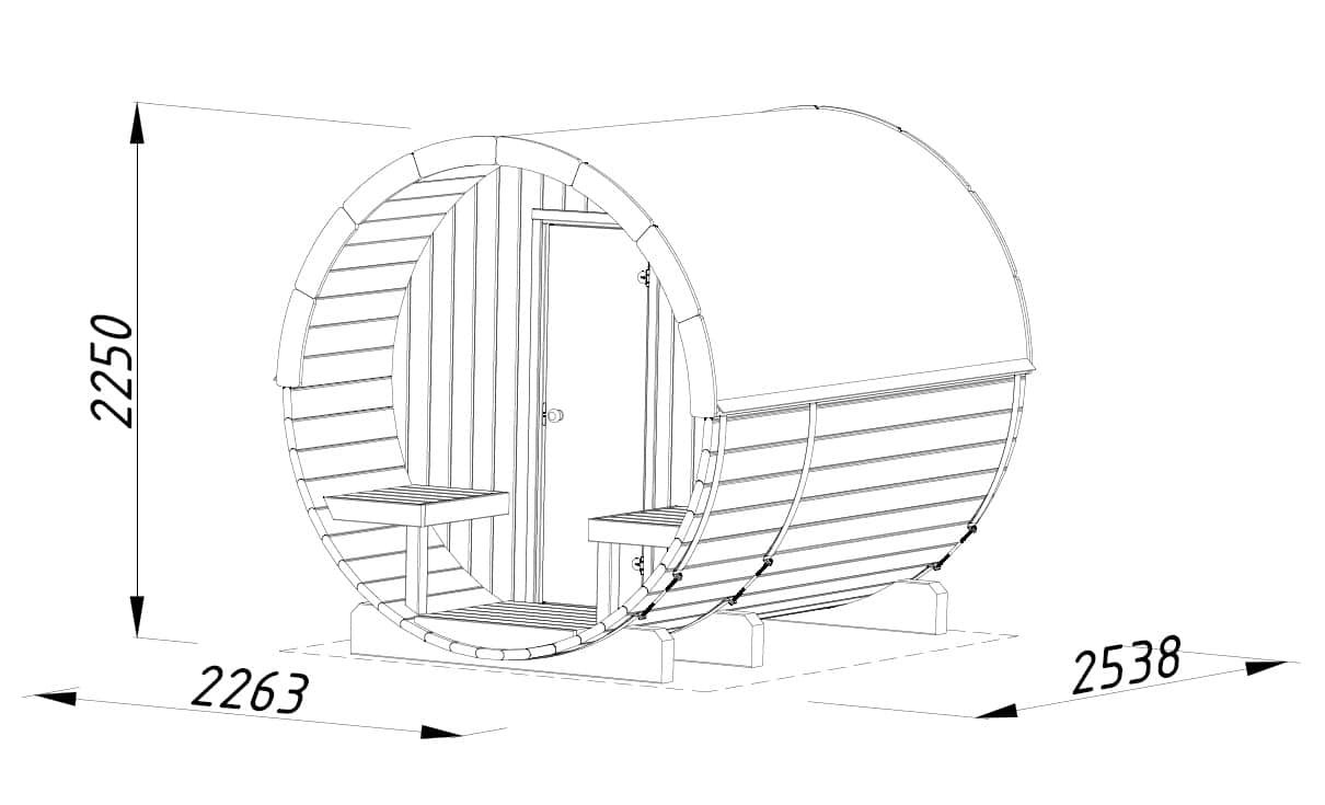Anita 1.3+0.7m2 (2.2x2.5m | 42mm) Torusaun
