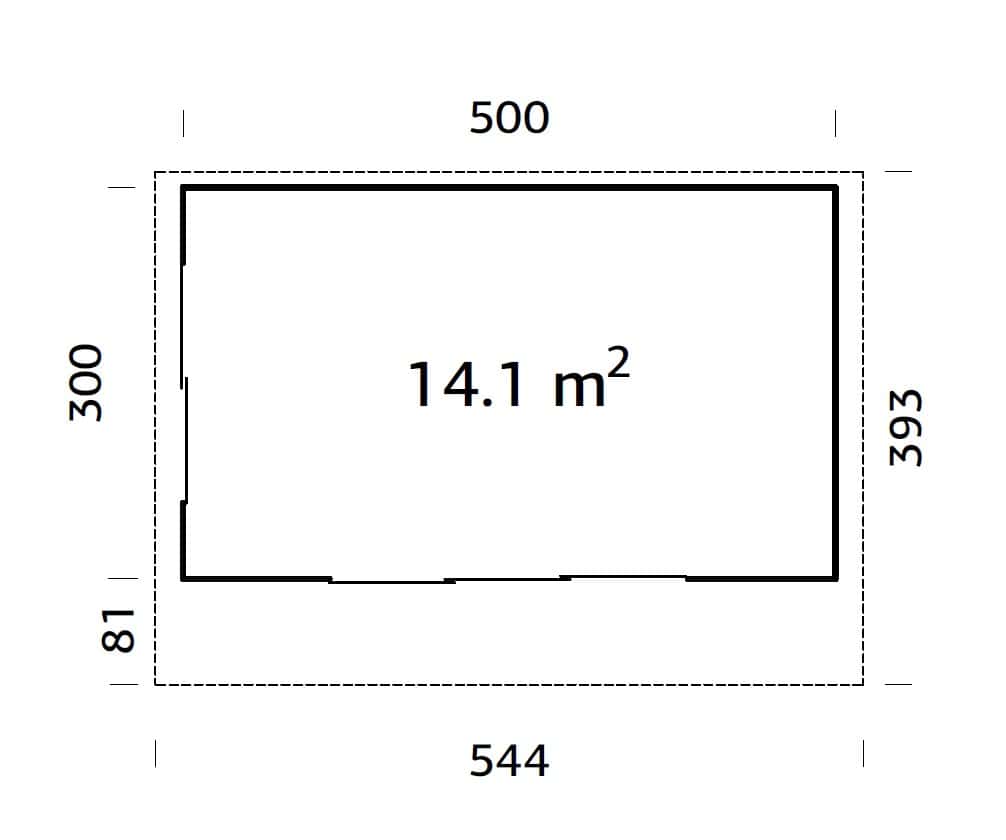Grace 14.1m2 (5x3m | 56mm) Liimpuitelementidest aiamaja topeltklaasiga lükandustega