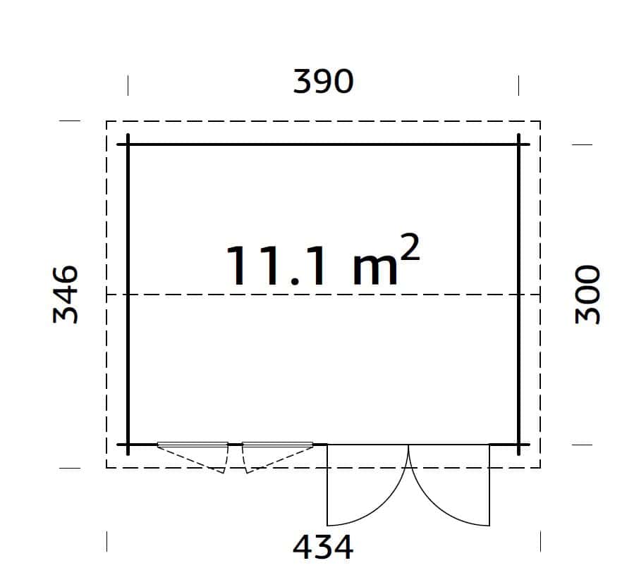 Iris 11.1m2 (3.9x3m | 44mm) Freespruss-aiamaja (uuendatud aastal 2024)