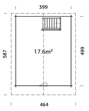 Kendra 18.4m2 (3.99x4.99m | 70mm) Pööninguga freesprussmaja