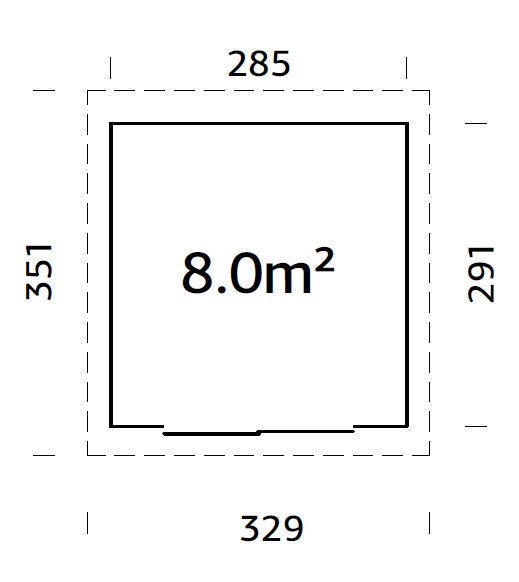 Lydia 8m2 (2.85x2.91m | 28mm) Lükanduksega kompaktne aiamajake