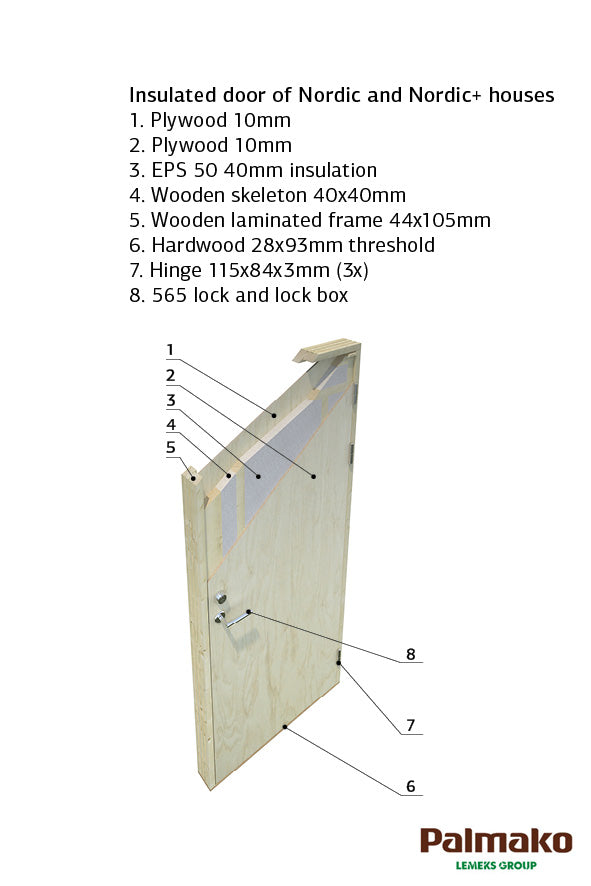 Etta 13.6m2 (4.52x3.3m | 18mm) Valmis seinaelementidest kaldkatusega aiamaja