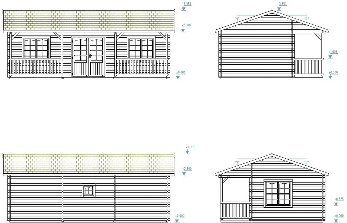Sandra 25.6+11.1m2 (7.71x3.5m | 44mm) Kolmetoaline freespruss-suvila