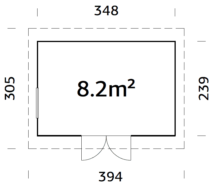 Stig 8.2m2 (3.48x2.39m | 16mm) Valmis seinaelementidest kuur